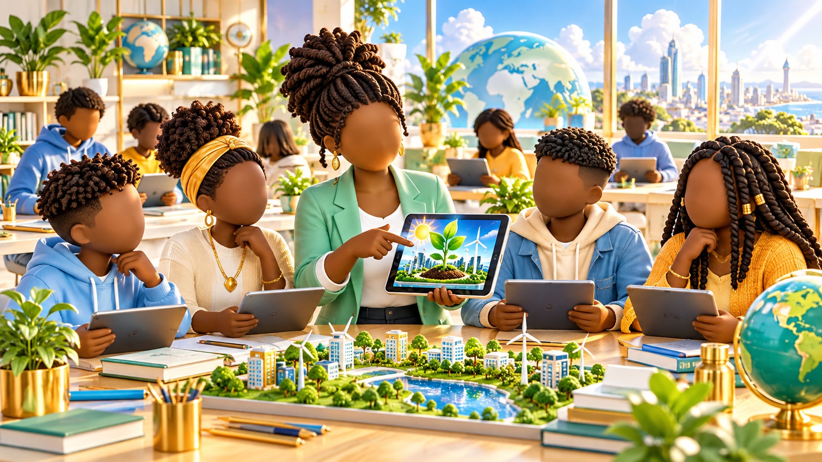 Concept illustration of people learning together