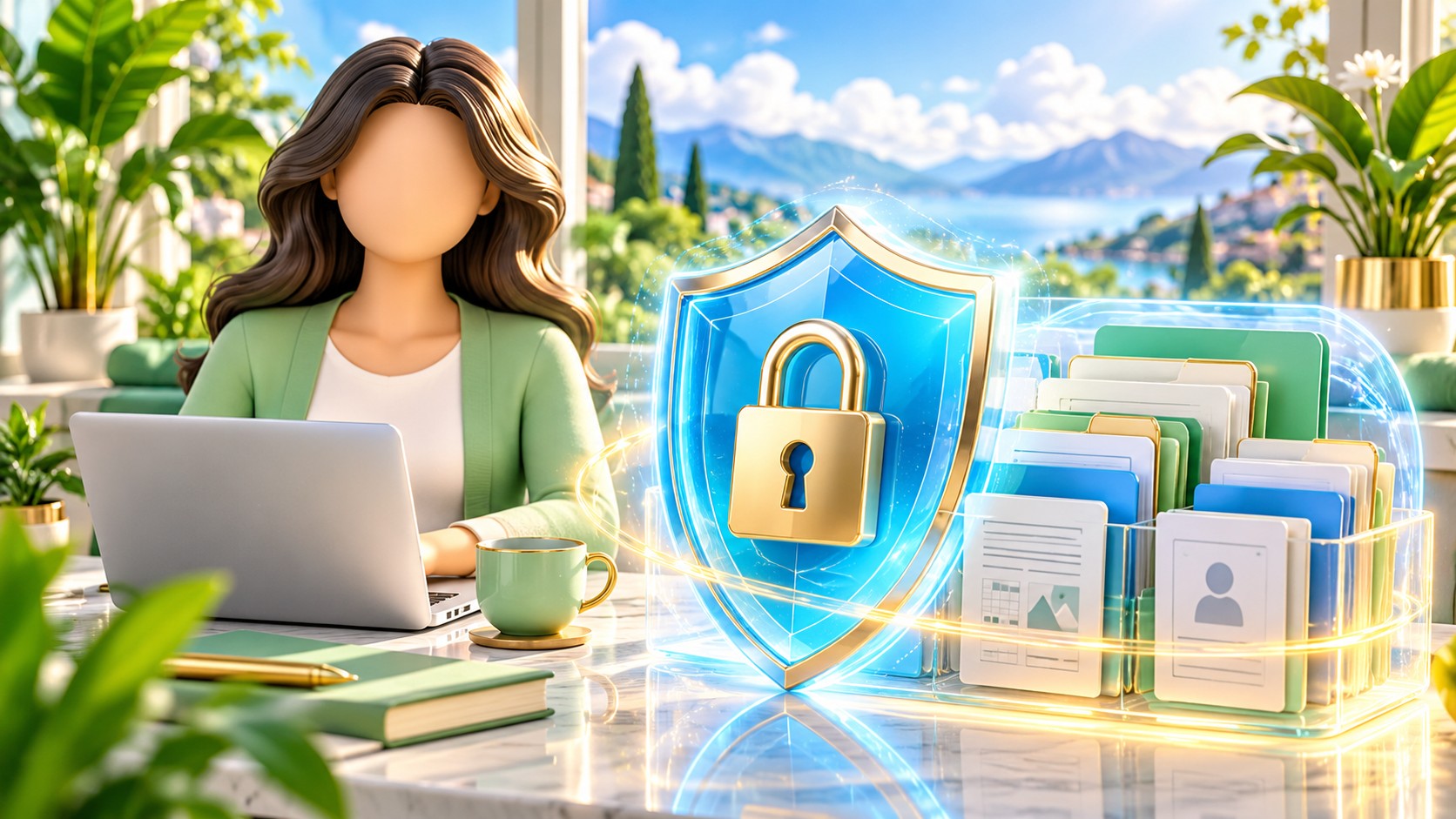 Shield protecting private documents