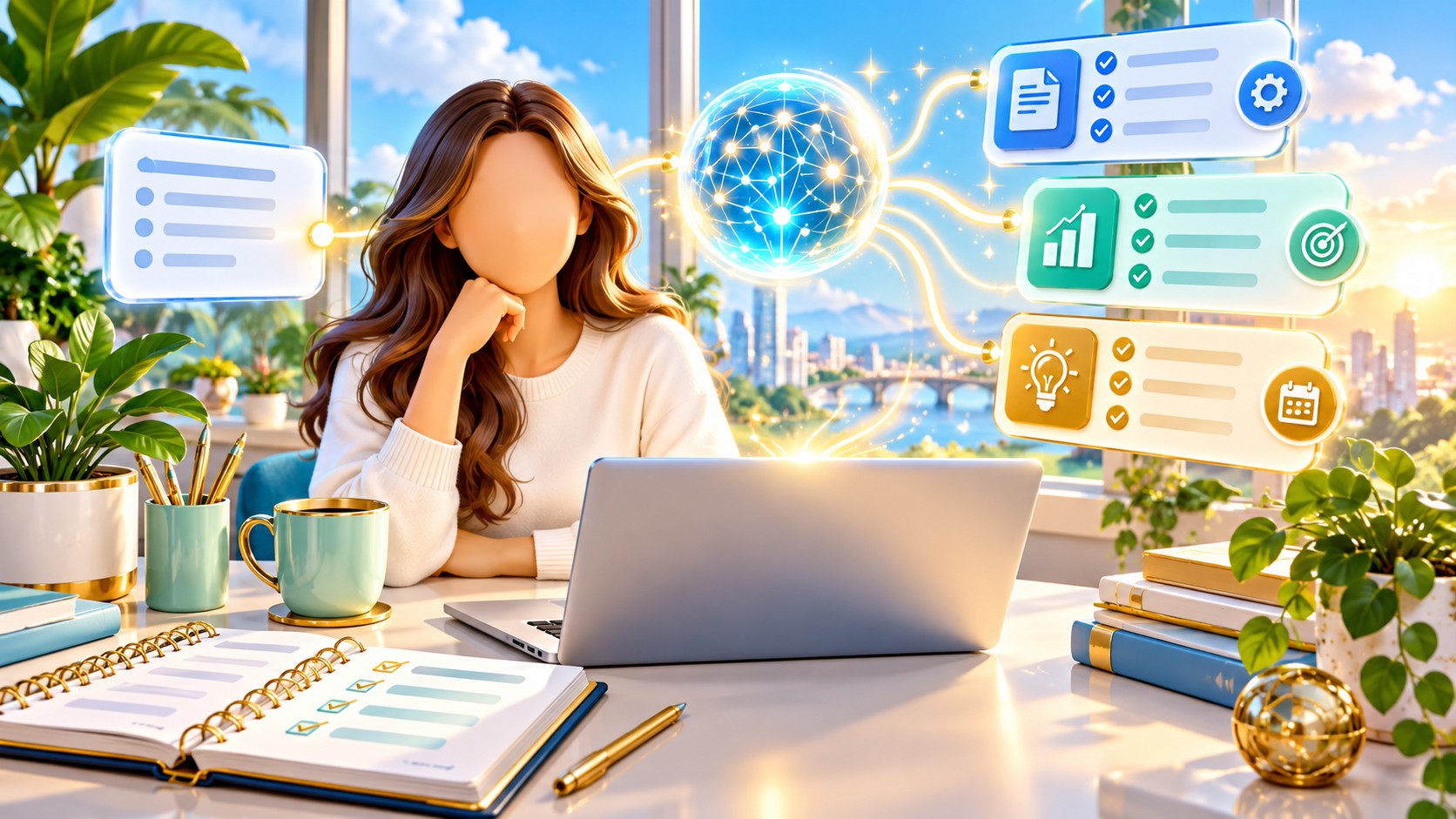 A clear task on a creative planning desk
